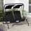 Two-Seat Garden Swing Chair, with Protective Canopy - Black 4