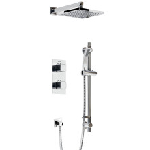 Bristan Thermostatic Mixer Shower Recessed Chrome Single Spray Pattern Dual Head