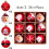 Shatterproof Glitter Christmas Ornaments 9 pcs Red White 2