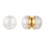 Small Imitation Pearl Earrings Gold Non-Pierced 1
