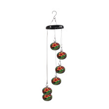 Hummingbird Feeder Wind Chime Outdoor Garden Decor 4 Ports