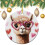 Brown Alpaca Ceramic Ornament with Heart 1 pc 1