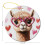 Brown Alpaca Ceramic Ornament with Heart 1 pc 2