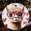 Brown Alpaca Ceramic Ornament with Heart 1 pc 4