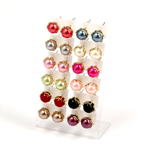 Soumake Faux Pearl Earrings Set 12 Pairs 1