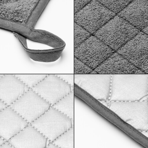 Cotton Heat Resistant Potholders Gray 6 Count 1