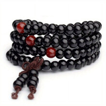 Sandalwood Prayer Bracelet 108 Beads 8mm Black Ebony