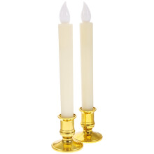 LED Pillar Candles Golden 2 pcs 11.8 x 0.9 in