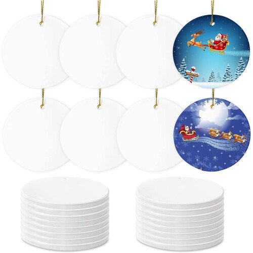 Sublimation Ceramic Ornament Blanks White Round Porcelain 1