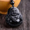 Obsidian Buddha Pendant Necklace Maitreya Charm 1 pc 4