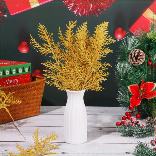 Gold Glitter Christmas Branches DIY Decor 20 pcs 13.38 inch 1