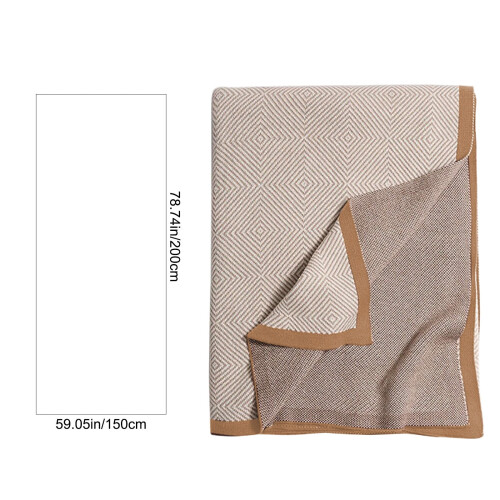 Knitted Cotton Herringbone Throw Blanket 59x79 inches 2