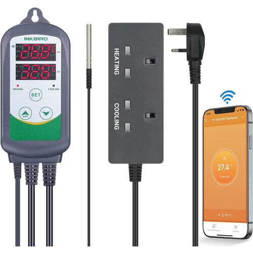 Inkbird Temperature Controller 308 Digital Wifi Thermostat Heating Mat Fan 220V 2