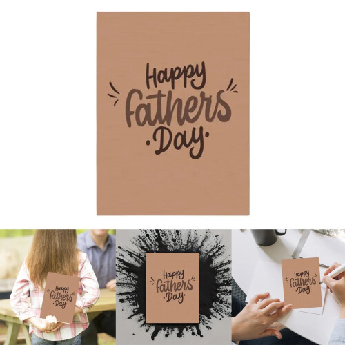 Father's Day Greeting Card Paper Carving Handmade 1 pc