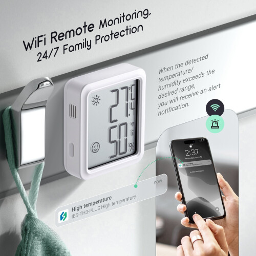 INKBIRD Thermometer Hygrometer WiFi IBS-TH3 App Remote Temp Humid Data Logger UK 1