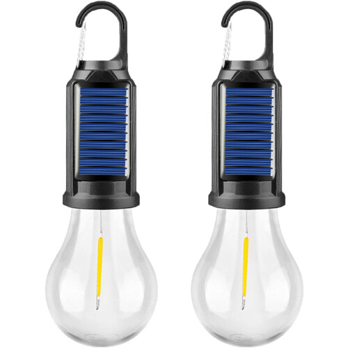 Solar Tent Lamp USB Rechargeable LED Camping Light with