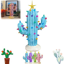 Vintage Pre-Lit Cactus Christmas Tree Luminous Green 1pc