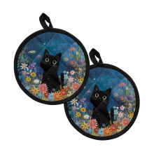 Pot Holders and Oven Mitts Set 2-Piece 8 Inch Round