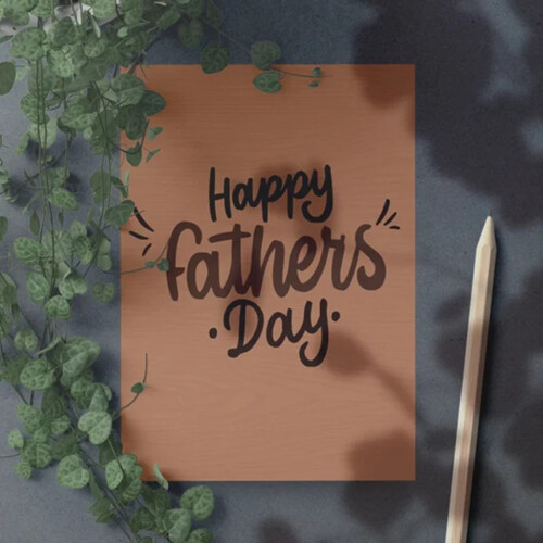 Father's Day Greeting Card Paper Carving Handmade 1 pc 2