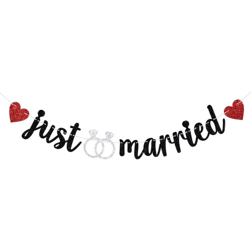 Just Married Banner Bride and Groom Wedding Decoration