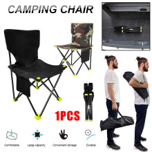BASSTOP Folding Camping Chair Heavy-Duty 80 kg Black