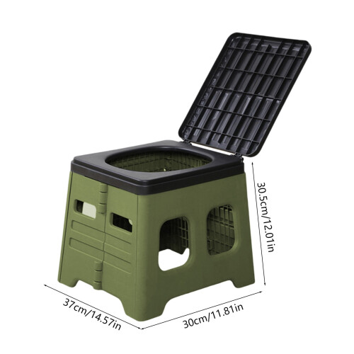 Portable Folding Toilet for Camping and Emergencies Green 2