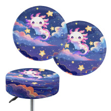 Axolotl Galaxy Round Bar Stool Covers Set of 2 13–15 inch