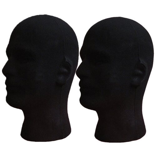 Male Mannequin Head for Cosmetics Display 2 pcs