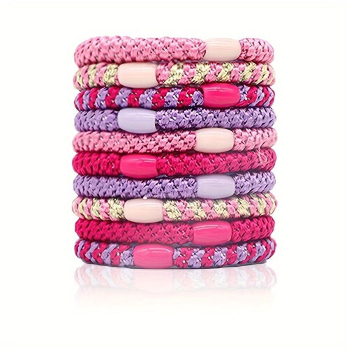 Hair Ties Plain Braided Elastic Ponytail Holders 10 Pack