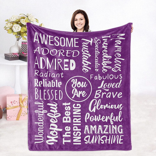 Purple Throw Blanket 40x50in Inspirational Gift