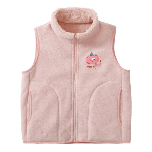 Pink Fleece-Lined Wool Coat for Kids Ages 4