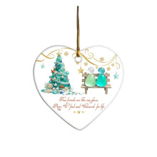 Acrylic Heart Sea Glass Ornament for Friends 1pc
