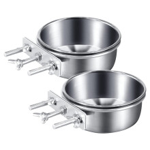 Stainless Steel Bird Feeding Bowl with Clamp and Removable