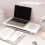 Wood Monitor Stand Riser Adjustable Ergonomic White 1