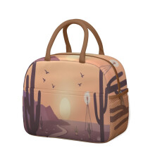 Lunch Bag Women Zipper Closure Leakproof Cactus Design 1