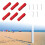 Beach Volleyball Line Marker Red 6-Pack with Anchors 6