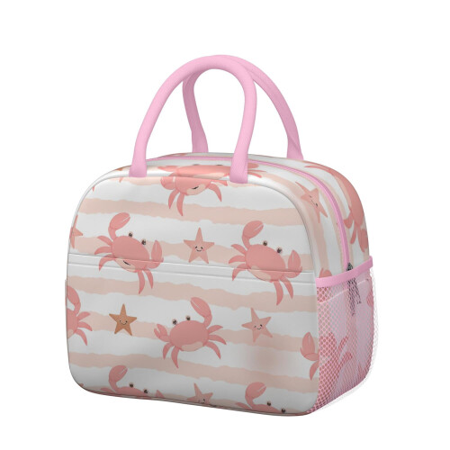 Crab Lunch Tote Bag Leakproof Zipper 1 pc