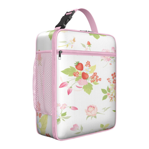 Insulated Strawberry Lunch Box Reusable Cooler Tote 1 Pack
