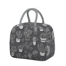 Insulated Leakproof Lunch Bag Cactus Design 1 Pack