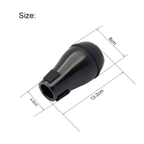 Black Plastic Trombone Straight Mute 1 Piece 1