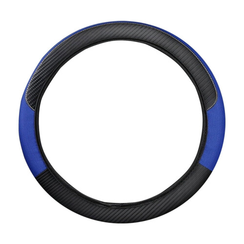 Blue Fiber Steering Wheel Cover Non-Slip Comfortable