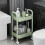 Two-Tier Rolling Cart Green with Handles and Locking Casters 6