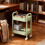 Two-Tier Rolling Cart Green with Handles and Locking Casters 5