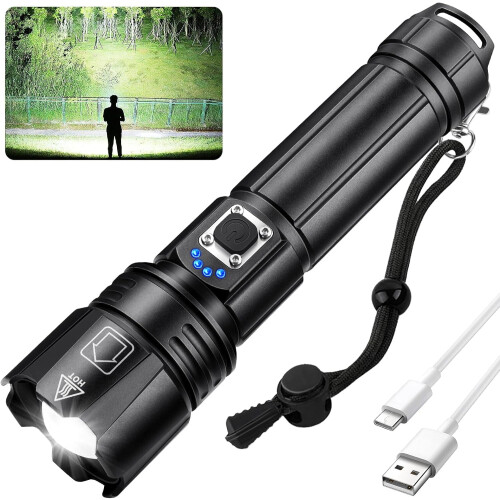 LED Flashlight Rechargeable 900000 Lumen 5 Modes