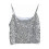Girls Shiny Sequined Strap Tank Top Silver 6-7 Years 1