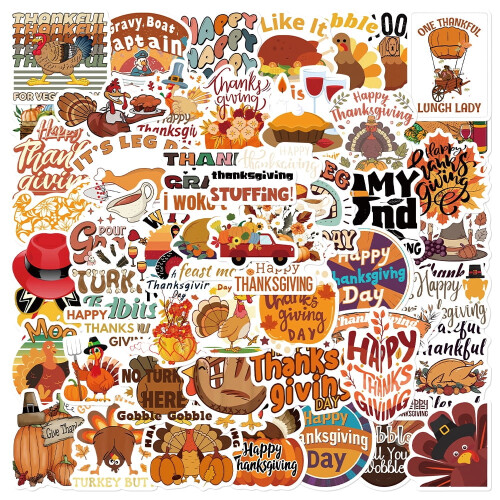 Thanksgiving Stickers 50 pcs Fall Decor