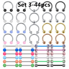 Surgical Steel Nipple Ring Set Glow in Dark 3-44 pcs