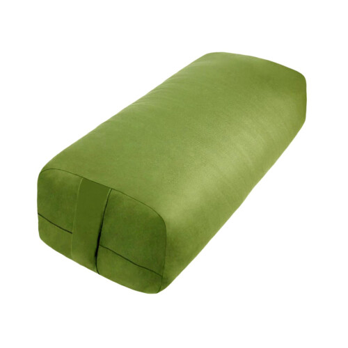 Yoga Bolster Pillow Green Rectangle with Removable Cover 2