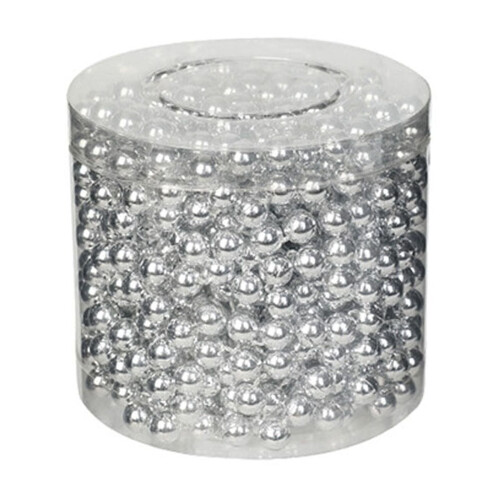 Christmas Plastic Bead Strand Transparent Chain Silver