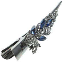 Raindrops Silver Crystal Alligator Hair Clip for Women